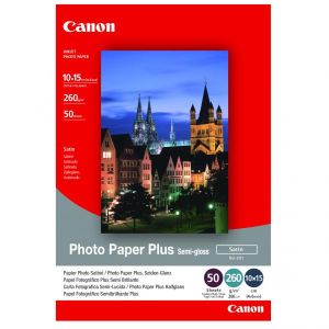 Canon Photo Paper Plus Semi-Glossy, SG-201 S, fotopapír, pololesklý, saténový typ 1686B015, bílý, 10x15cm, 4x6", 270 g/m2, 50 k