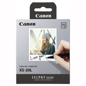Canon XS-20L papír + ink, XS-20L, foto papír, samolepící, 4119C002, bílý, 20 ks, termosublimační, Canon SELPHY Square QX10