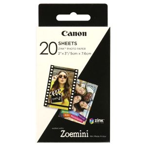 Canon ZINK Photo Paper, ZINK, foto papír, bez okrajů typ lesklý, Zero Ink typ 3214C002, bílý, 5x7, 6cm, 2x3", 20 ks, termál., Ca