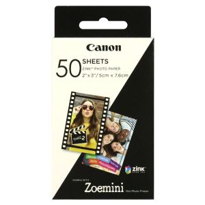 Canon ZINK Photo Paper, ZINK, foto papír, bez okrajů typ lesklý, Zero Ink typ 3215C002, bílý, 5x7, 6cm, 2x3", 50 ks, termál., Ca