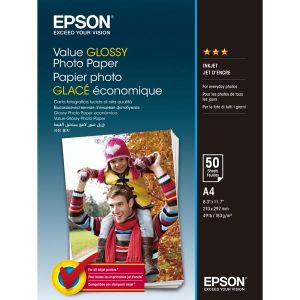 Epson Value Glossy Photo Paper, C13S400036, fotopapír, lesklý, bílý, A4, 183 g/m2, 50 ks, inkoustový