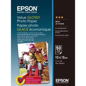 Epson Value Glossy Photo Paper, C13S400038, fotopapír, lesklý, bílý, 10x15cm, 183 g/m2, 50 ks, inkoustový