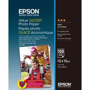 Epson Value Glossy Photo Paper, C13S400039, fotopapír, lesklý, bílý, 10x15cm, 183 g/m2, 100 ks, inkoustový