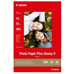 Canon Photo Paper Plus Glossy, PP-201 A3, fotopapír, lesklý, 2311B020, bílý, A3, 275 g/m2, 20 ks, inkoustový