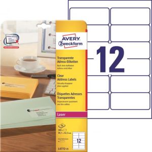 Adresní etikety 99,1 x 42,3 mm, 300 ks, transparentní 