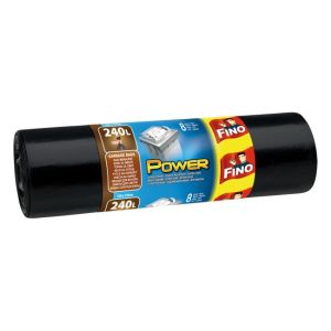 Pytle zavazovací FINO Power 240 ℓ, 45 mic., 120 x 150 cm, černé (8 ks) 