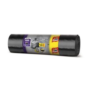 Pytle zavazovací FINO na těžký odpad 300 ℓ, 70 mic., 135 x 146 cm, černé (6 ks) 