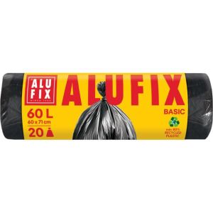 Pytle na odpadky 60 l/20 ks, Economy, 13 mic., 59 x 72 cm, černé, HDPE