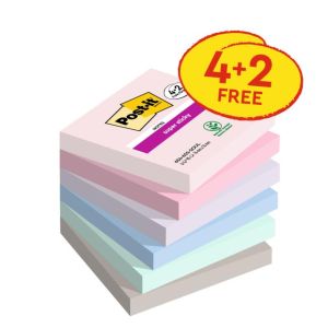 Samolepící bloček Post-it Soulful 76x76, 4+2 Zdarma, 90 lístků v bločku 