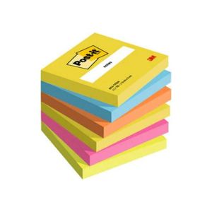 Samolepící bloček Post-it ENERGETIC 76x76mm, 6x100 lístků 