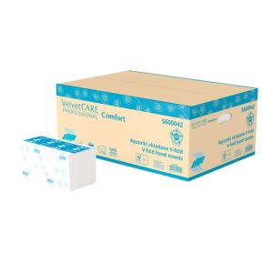 Papírové utěrky skládané ZZ V-fold 2-vrstvé bílé 23x23cm (20bal.) 