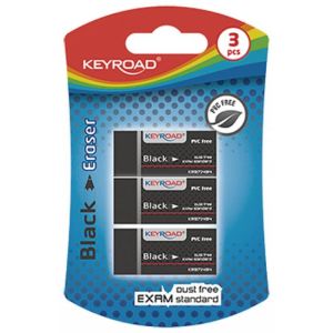 Guma KEYROAD Black, blistr 3 ks, černá 