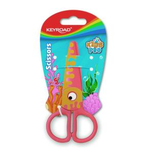 Školní nůžky KEYROAD, blistr, motiv ryba, oranžové 