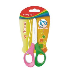 Školní nůžky KEYROAD ergonomické, blistr, mix barev 