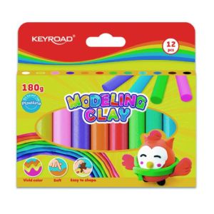 Plastelína KEYROAD neonová, blistr 12 ks, mix barev 