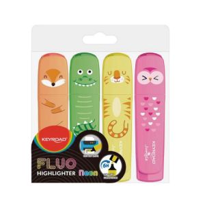 Sada zvýrazňovačů KEYROAD Fluo Jungle, sada 4 ks barev 
