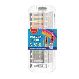 Akrylové barvy KEYROAD, 12 x 12 ml, mix barev 