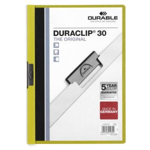 Obal s klipem DURACLIP Original 30 světle zelený Pořadač s klipem