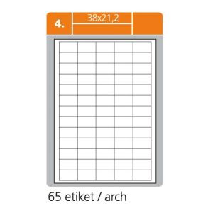 Etikety PRINT A4 38x21,2mm bílé 100 archů 