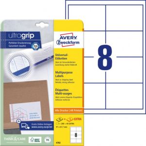 Etikety univerzální 97x67,7mm Avery A4 25+5 archů 