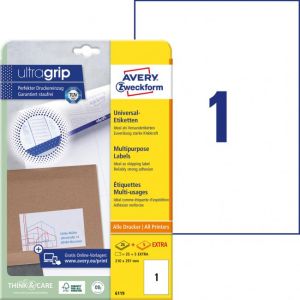 Etikety univerzální 210x297mm Avery A4 25+5 archů 