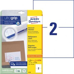 Etikety univerzální 210x148mm Avery A4 25+5 archů 