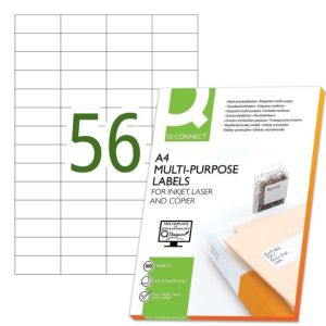 Etikety univerzální 52,5x21,2mm Q-CONNECT A4 100 archů 