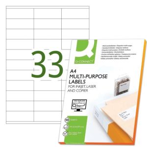 Etikety univerzální 70x25 mm Q-CONNECT A4 100 archů 