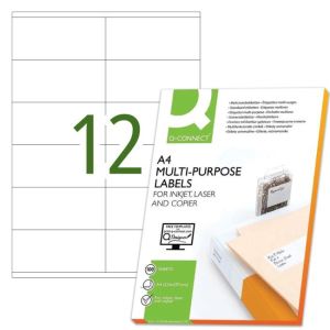 Etikety univerzální 105x48mm Q-CONNECT A4 100 archů 