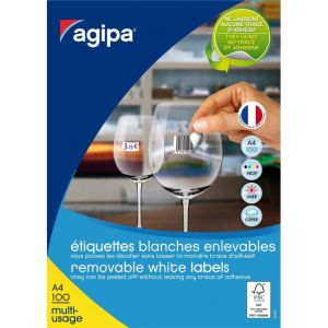 Etikety univerzálně odnímatelné 210x297mm Agipa A4 100 archů 