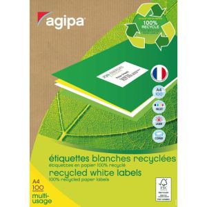 Etikety univerzálně recyklované 38x21,2mm Agipa A4 100 archů 