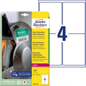 Etikety Avery 99,1x139 mm, ultra odolné bílé