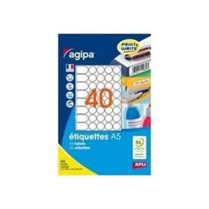 Etikety kruhové 24mm Agipa A5 bílé 