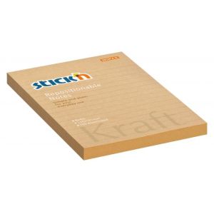 Samolepící bloček Stick`n Hopax Kraft, 150x101 mm, přírodní hnědá, linkovaný 