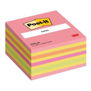 Samolepící bloček Post-it, 76 x 76 mm, neonová růžová, mix barev 