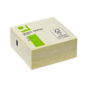 Samolepící bloček Q-CONNECT 76x76 mm, 400 l, žlutá 