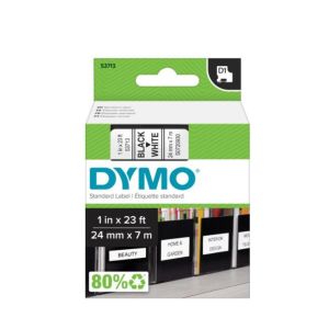 Samolepící páska Dymo D1 24 mm bílá/černá 