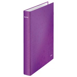 Pořadač 2-kroužkový Leitz WOW laminovaný povrch 4cm purpurový 