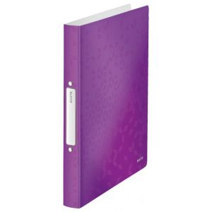Pořadač 2-kroužkový Leitz WOW celoplastový purpurový 