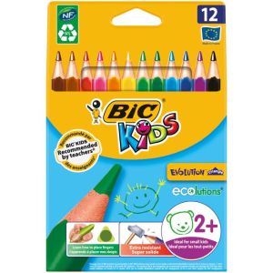 Barvičky BIC trojhranné odolné vůči lámání, 12 ks 