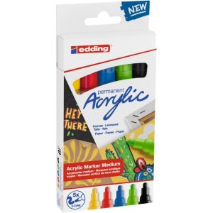 Sada akrylových popisovačů edding 5100 5f základní barvy 