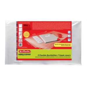 Flexibilní obal na knihy a sešity Herlitz easy.cover, 5 ks, v sáčku 