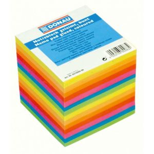 Poznámkový bloček kostka lepená, 90x90x90 mm, barevná