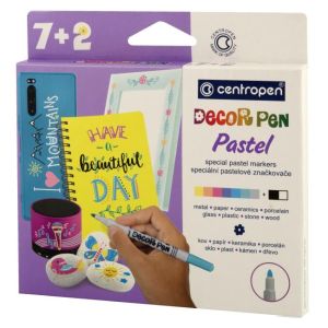 Sada popisovačů Centropen 2738 Decor Pen Pastel 7+2ks 