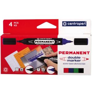 Sada pemanentních popisovačů Centropen 1666 double 4f 