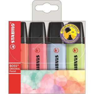 Sada zvýrazňovačů STABILO Boss pastel 4 ks 