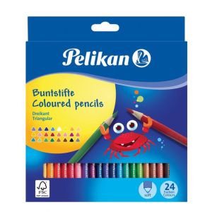 Barvičky Pelikan trojhranné tenké 24 ks 