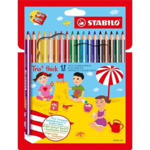 Barvičky STABILO Trio se struhadlem, 18 ks 