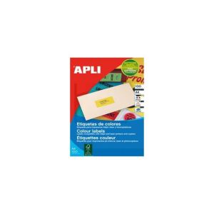 Etikety barevné 210x297mm APLI A4 100 archů fluo červené 