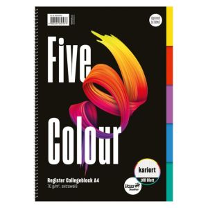 Blok College Format Werk Ursus A4 100 listů čtverečkovaný barevný rejstřík 